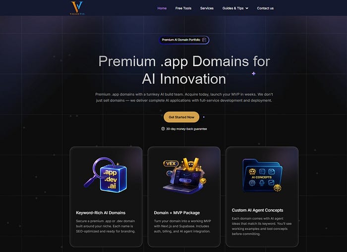Visionvix domain marketplace